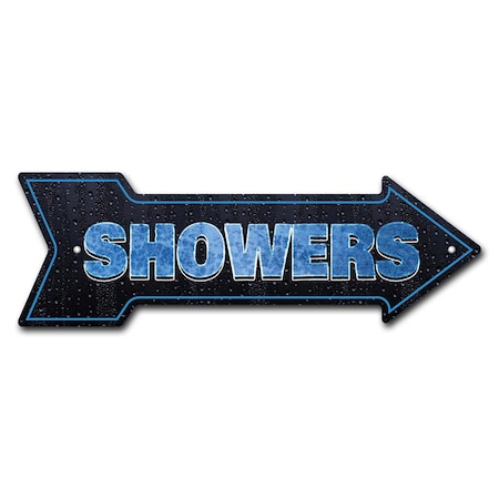 Showers Arrow Sign Funny Home Decor 24in Wide